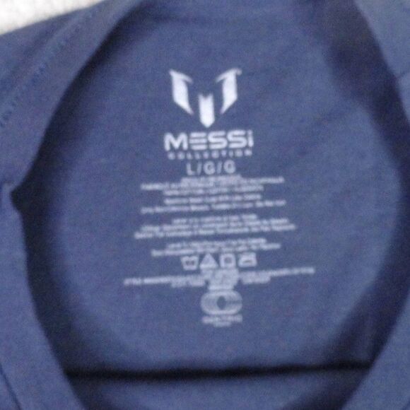 Lionel Messi Collection Shirt Mens Large Blue Shadow Logo Graphic Tee Soccer NWT - Picture 5 of 11